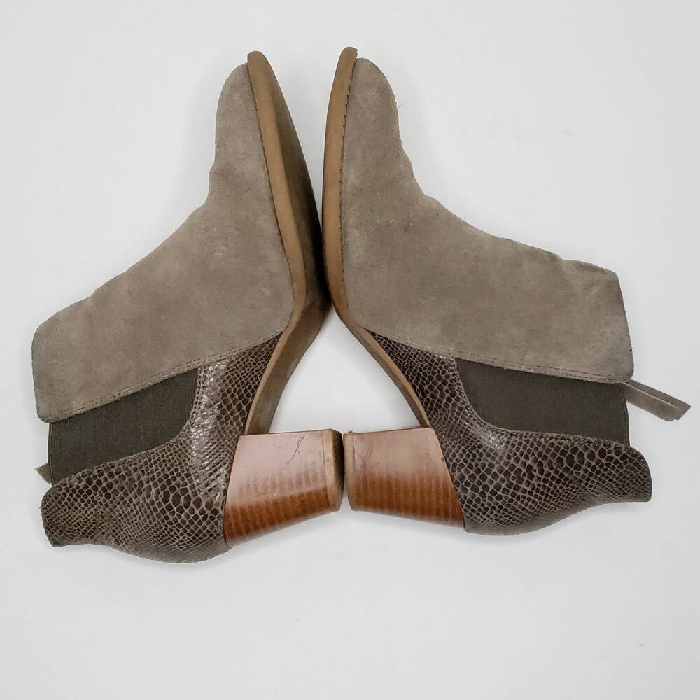 Vionic Upright Anne Ankle Boots Suede Comfort Snakeskin Embossed Women 6.5 - Picture 6 of 11